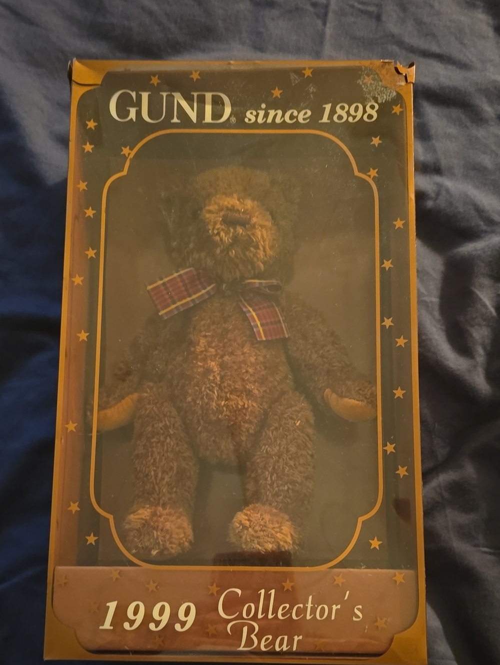 Gund Brown Plush Bear with Plaid Bow (1999 Collector)